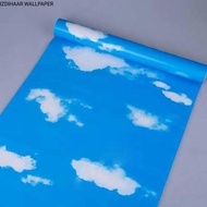 Wallpaper Sticker Motif Awan/langit (buat plafon) Uk ±10mx45cm PVC Anti Air