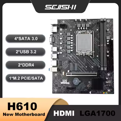 SEJISHI H610 Motherboards placa mae M-ATX DDR4 For 12 Gen Processor H610M-VH Kit Mother Panel Intel 