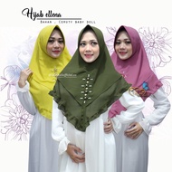 Khimar Ellena E1 Hijab Khimar 2 Layer Ceruty Khimar Sequin Pearl Khimar Mutiara 2 Layer Flower Accents