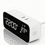 Smart Wifi Alarm Clock with Timer, USB 2A+1C Fast Charging, 2AC Smart Port, App Remote Control, Digi