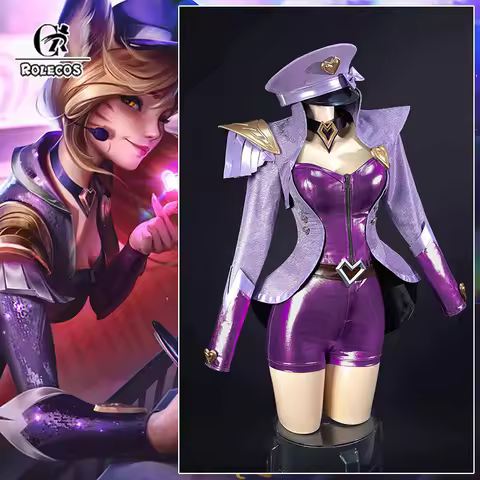 ROLECOS Game LOL Popstar Singer Ahri Cosplay Costume Game LOL Nine-tailed Fox Ahri Cosplay Suit Hall