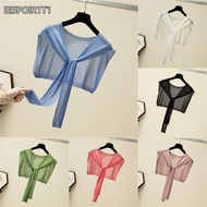 IESPOIR1T1 Women Shawl, Ribbed Lace-up Knitting Shawl,  Ultra-thin Candy Color Summer Sunscreen Cape
