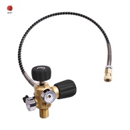DIN Valve Scuba Adapter PCP Filling Air Hose Scuba Filling Station for PCP Air Tank with High Pressure Gauge Easy to Use , 5/8-18UNF