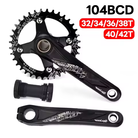 104 Bcd Crankset 165mm 170mm 175mm Aluminum Alloy Mtb Bike Crank Narrow Wide 104bcd Monoplate 34 Tee
