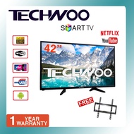 TECHWOO SMART TV 42 ANDROID TV NETFLIX YOUTUBE HD READY LED TV WITH BRACKET