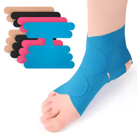 Precut Kinesiology Wrap Tape for Ankle Breathable Athletic Tape Elastic Sports Strips Prevent Ankle 