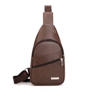 DM Retro Leather Crossbody Men Bag USB Earphone Outlet Bag Sling Bag Chest Bag Beg-TYPE A