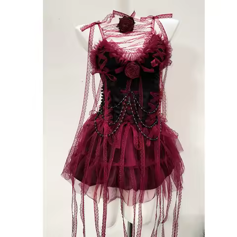 gothic clothes vintage dress Cute dress Lolita dress Harajuku dress lace dress Gothic dress Cross dr