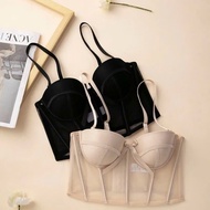 Corset cup bra with thin foam underwire to lift the chest with 9 bones to shape a slim waist (BR332)