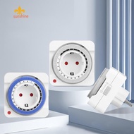 24-Hour EU Plug-in Universal Socket Timer with 15 Minute Intervals Mechanical Countdown Timer [anisu