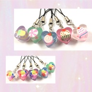 SG local seller customize personalise cute mini hearts love mobile keychain sunflower ice cream Christmas bag tag gift