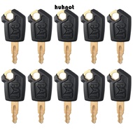 HUHNOT 10Pcs Ignition Keys, Black Metal Key, Car Assessories Parts Cat Keys for Harvester
