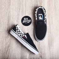 Vans Slip On Motif Pro X Thrasher Checkerboard Catur Black White Murah