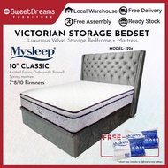 Victorian Bed Frame 1224 | Frame + 10" Mattress Bundle Package | Single/ Super Single/Queen/King Storage Bed | Divan Bed