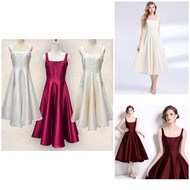 Square Neck Midi Dress | Premium fabric | Civil Wedding Dress | Oathtaking Dress | Inner Filipiniana