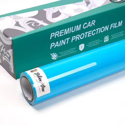 Factory PVC Gloss Blue Car Wrap Film Customizable Light Blue