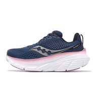 Saucony Jogging Shoes Guide 17 Wide Last Dark Blue Pink Thick-Soled Shock Absorber Lightweight Women's [ACS] S10937106