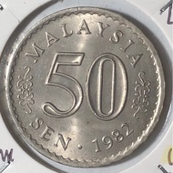 ( Syiling ) 50 Sen 1982 ( UNC ) Malaysia Parliament House