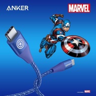 Anker x Marvel PowerLine+II USB-C To Lightning 6ft Charger Cable - A9551- Captain America