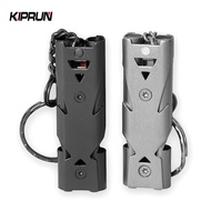 KIPRUN Whistle,  150 Decibels Portable Keychain Stainless Steel, Double Pipe Camping Hiking Emergenc