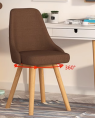 文記 - 北歐風時尚旋轉餐椅(咖啡色/乳膠坐墊)(尺寸:42*42*82CM)#M209012097