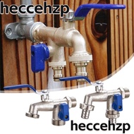 HECCEHZP Water Faucet, Hose Irrigation Tap Joint Water Splitter Connector, Durable 1/2'' 3/4'' Garden Metal Valve Switch IBC Tank