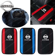Car Armrest Central Console Cushion Carbon Fiber Protective For Nissan Livina Almera Frontier Sunny 