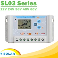 30A 10A 20A Solar Charge Controllers 12V 24V 36V 48V 60V LCD Solar Charger Regulator Li Li-ion lithium LiFePO4 Batteries SL03