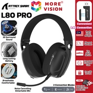 ATTACK SHARK L80 PRO Wireless Gaming Headset 3 Modes Connection 40mm Dynamic Driver Ultra Lightweigh