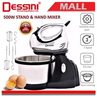 【100% ORIGINAL】DESSINI ITALY 3 Speed Electric Stand Mixer Hand Egg Blender Dough Whisk 2.6L Bowl Pengadun Bancuh Telur