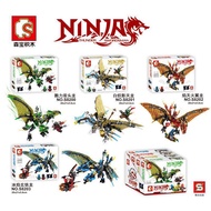 Toy Shop~SY Building Blocks SY8200--8203 Phantom Ninja Dragon Series~Flame Sky Fire Wing Ice Flame B