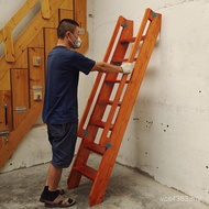 Indoor Armrest Flat Wooden Ladder Compound Retro Ladder Solid Wood Staircase 61 Single Ladder K3 Woo