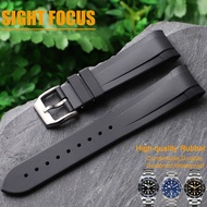 22mm Curved End FKM Rubber Watch Band for Tudor Black Bay StrapPelagos WatchbandBlack Bay GMTBlack B