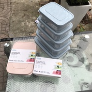 Chính hãng inochi Bộ 6 hộp đựng thực phẩm Chữ Nhật 6 size từ nhỏ đến lớn (500-750-1000-1500-2000-250
