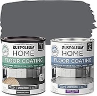 Rust-Oleum 367604 Home Interior Floor Coating Kit, Semi-Gloss Charcoal Gray