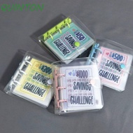 QUINTON Money Saving Binder, Mini PVC Savings Challenges Book, Easy To Use Waterproof Cash Envelopes