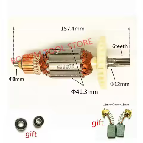 6 teeth AC220-240V Rotor Motor Armature for HITACHI HIKOKI C213944E 360875E DH38MS DH38SS DH38YE2 Dr