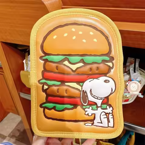 Snoopy Burger Kawaii Cartoon Snoopy Burger Id Bag Portable Multi Functional Storage Bag Card Bag Mis