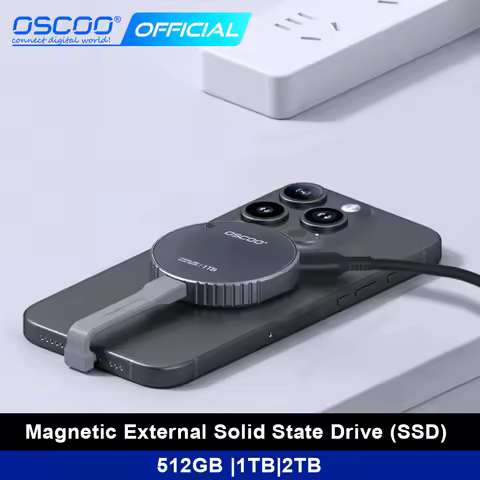 OSCOO Magnetic SSD Enclosure Magsafe Portable SSDType C 3.2 Gen 2*1 PSSD 512GB 1TB 10GBps for iPhone