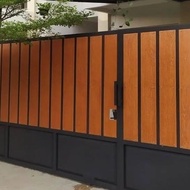 pagar minimalis mirip kayu