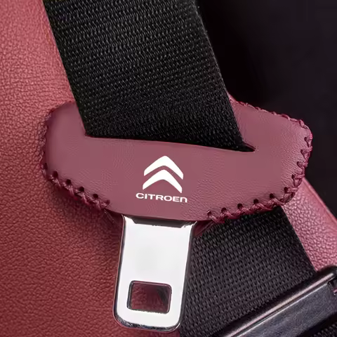 Car Universal Safety SeatBelt Buckle Cover Leather For Citroen C1 C3 C4 C5 C6 2CV VTS Picasso RD3 C4