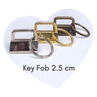60329 Metal KEY Fob with Key Ring 2.5cm - Gold, Silver, Bronze