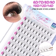 Yelix 6D/7D/8D/9D/10D/12D/14D Premade Fans Volume Lash Extensions (0.07mm)