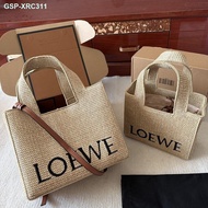 ▫LOEWE Luo Wei ตะกร้าถุงช้อปปิ้งทอหญ้าสำหรับฤดูร้อนความหมายโลโก้ปัก23ใหม่กระเป๋าสาน