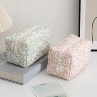 Simple Floral Printing Cosmetic Bag For Women Portable Travel Skincare Product Organizer Small N5q3