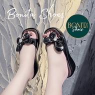 NS1 Women's wedge sandals with B-strap soft leather 6 cm - Bonita Shoes BM264