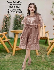 Dress Anak Perempuan Remaja Terbaru Full Brokat Mutiara Dress Talita Kids 7-14 Tahun Gaun Remaja Mod