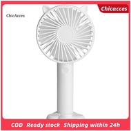 ChicAcces Desk Fan High Velocity USB Rechargeable Cat Ear Design Portable Hand Held Fan for Office