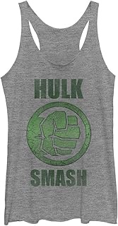 Junior's Universe Hulk It Tri-Blend Racerback Layering Tank, Gray Heather, XX-Large