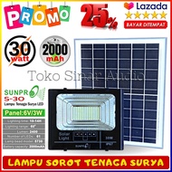 Lampu Solar 30W Cahaya Putih IP67 Water Resistance Battery 2000mAh Sunpro S-30 ORIGINAL | LAMPU SORO